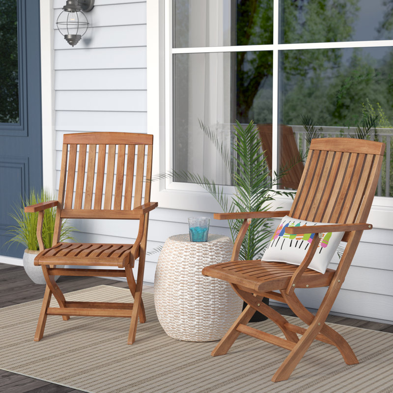 Beachcrest Home Joaquin Folding Patio Dining Chair & Reviews Wayfair